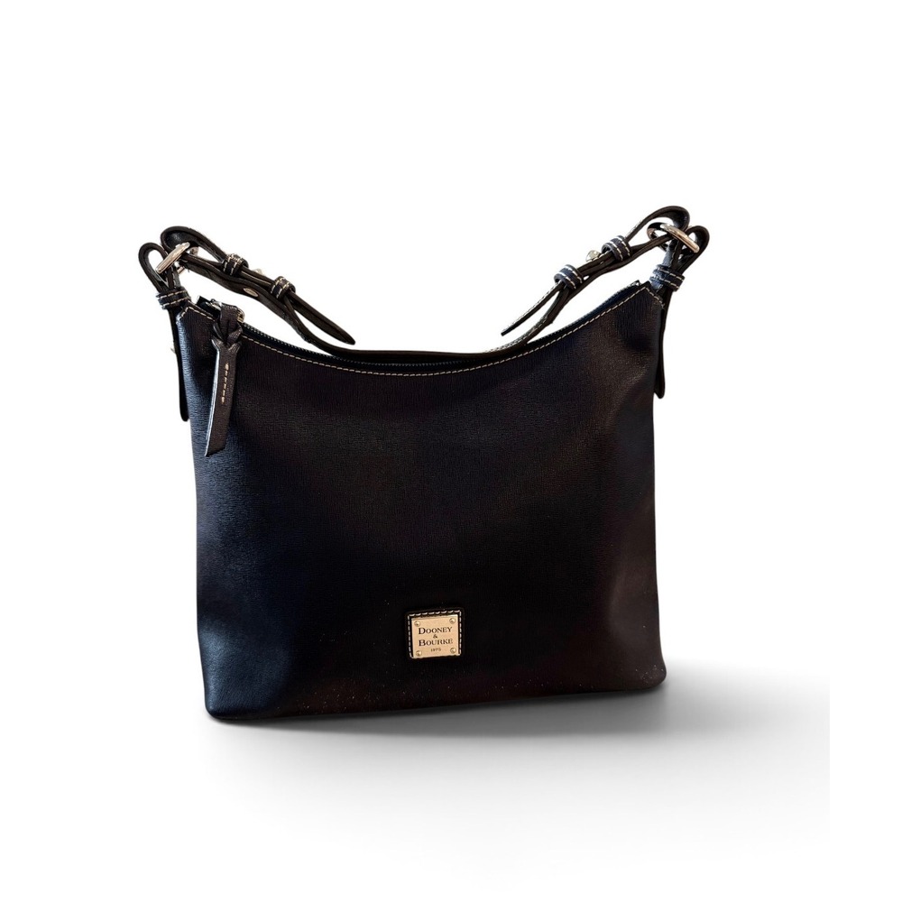 Dooney & Bourke Navy Saffiano Leather Hobo Shoulder Bag Light Gold Hardware